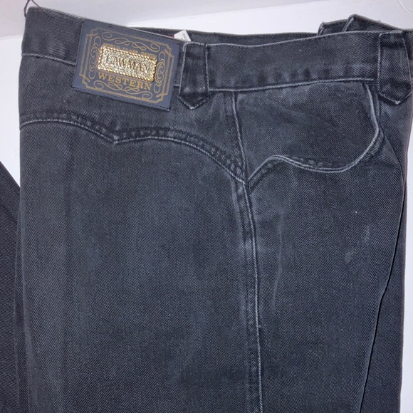 Lawman Western Denim - Vintage Lawman Black Jeans No Back Pockets 1990’s Country Line Dance Size 11‎